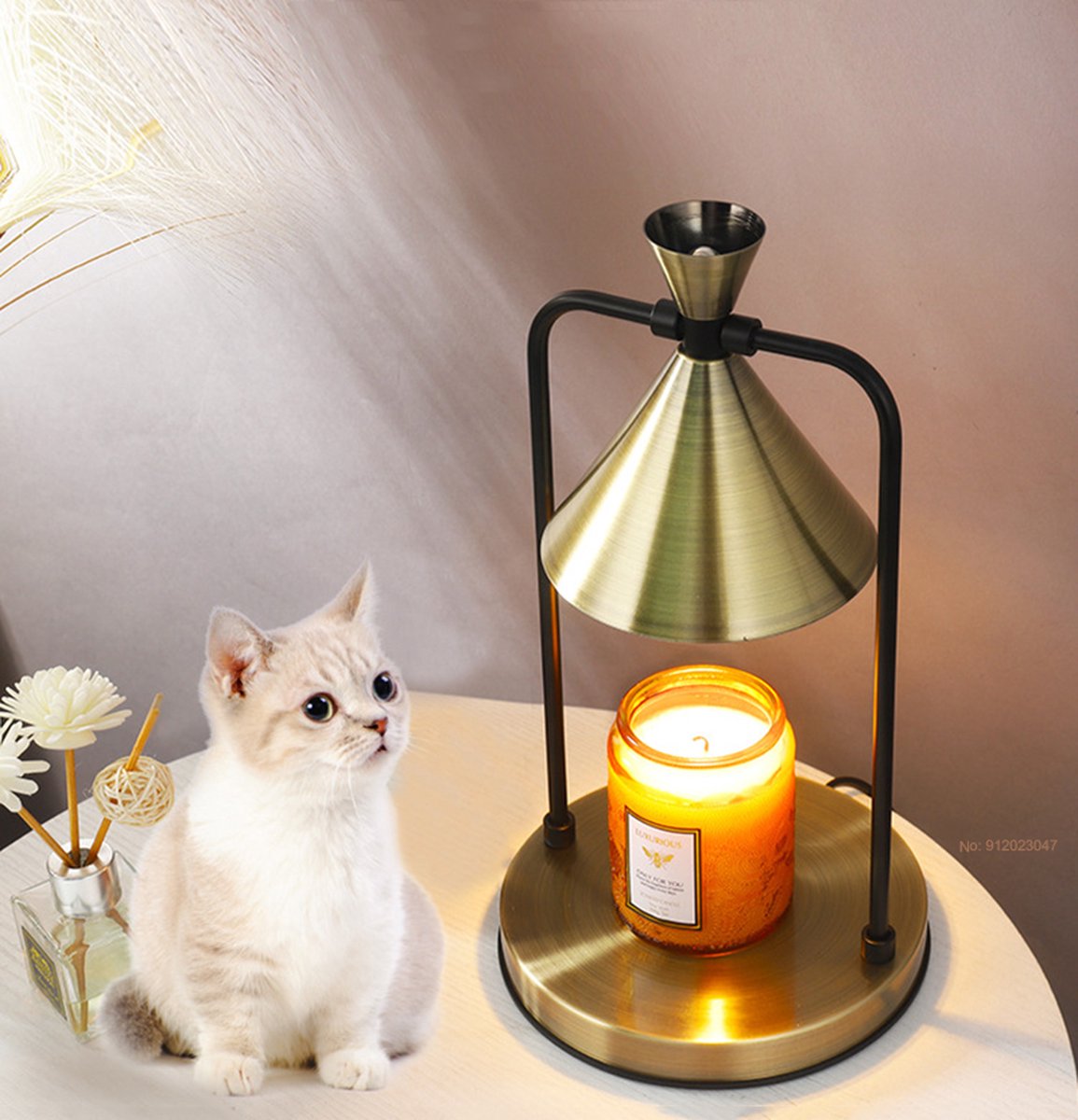 Deluqse Candle Warmer - Kaars Lamp - Zwart/Goud