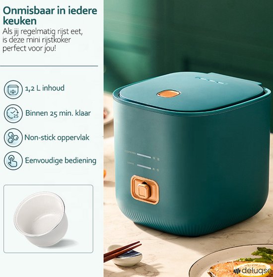 Deluqse Mini Rijstkoker - 1200ML - Groen