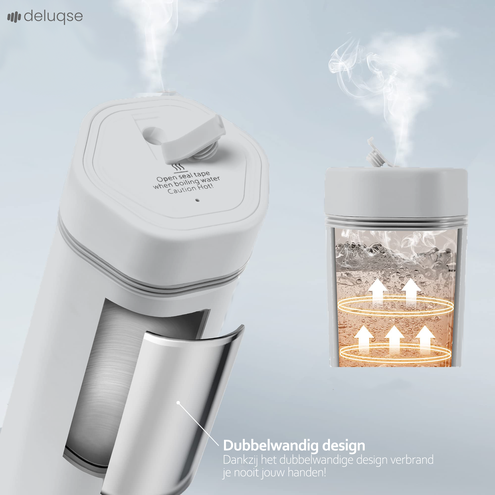 Deluqse Draagbare Waterkoker - Grijs - 350ml