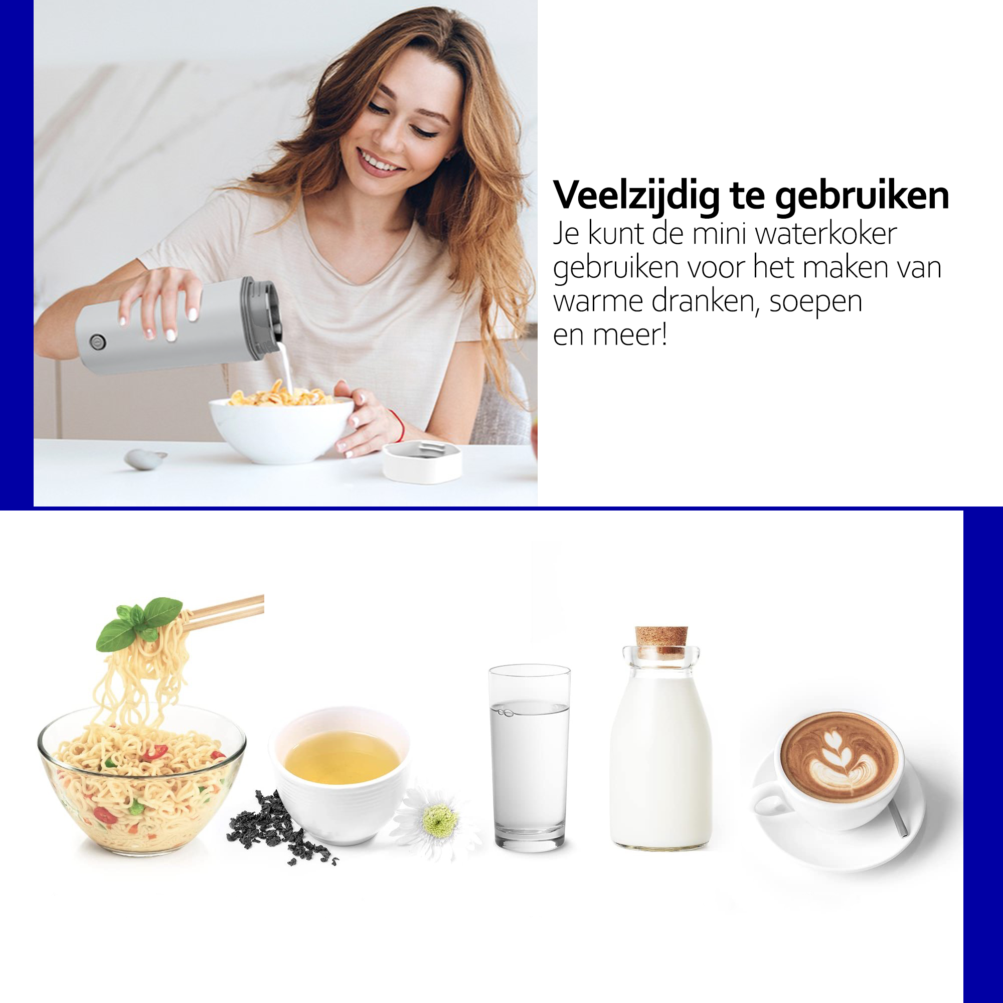 Deluqse Draagbare Waterkoker - Grijs - 350ml