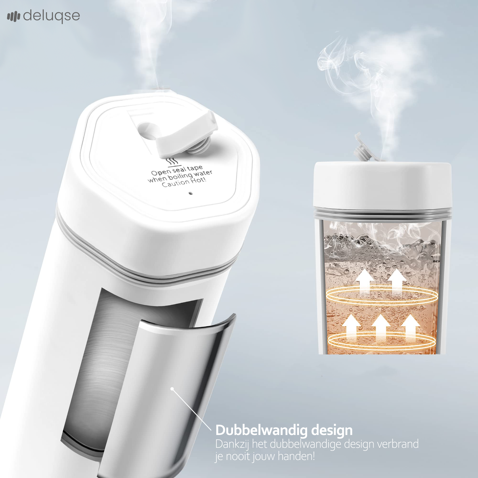 Deluqse Draagbare Waterkoker - Wit - 350ml