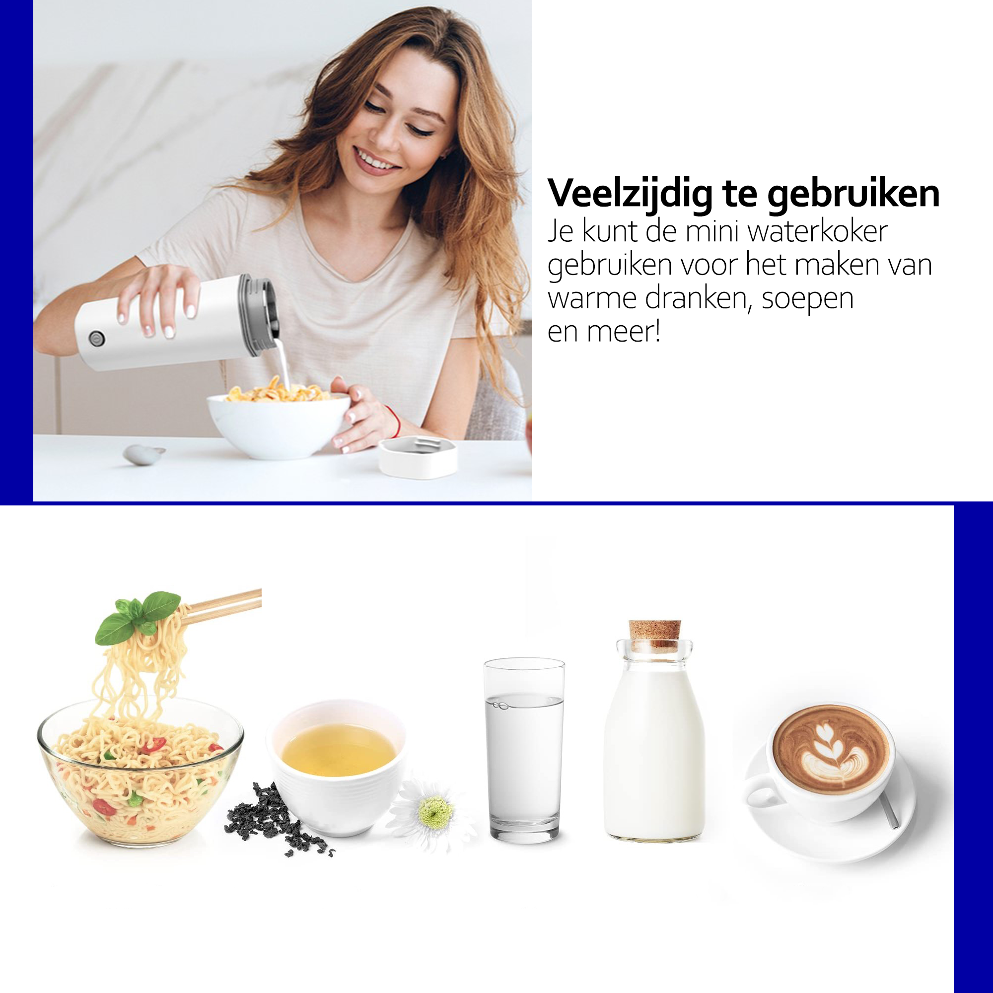 Deluqse Draagbare Waterkoker - Wit - 350ml