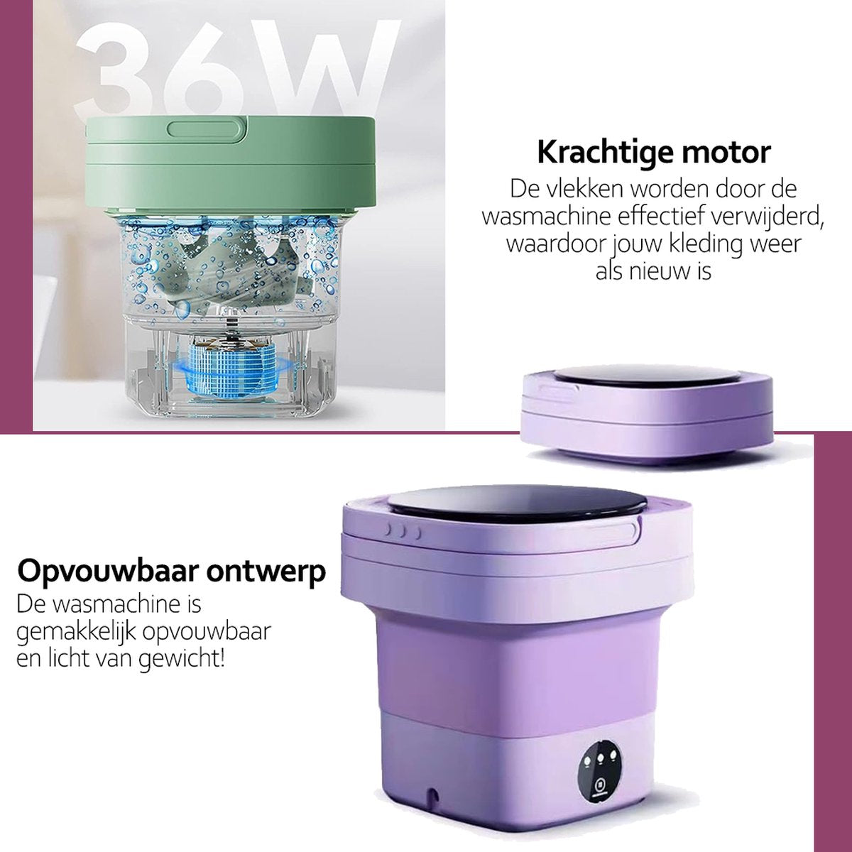 Deluqse Opvouwbare Wasmachine - Groen