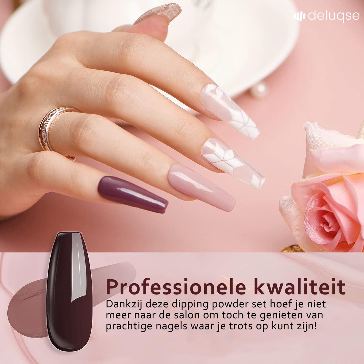 Deluqse Dipping Powder Starters Kit - 8 Matte Kleuren