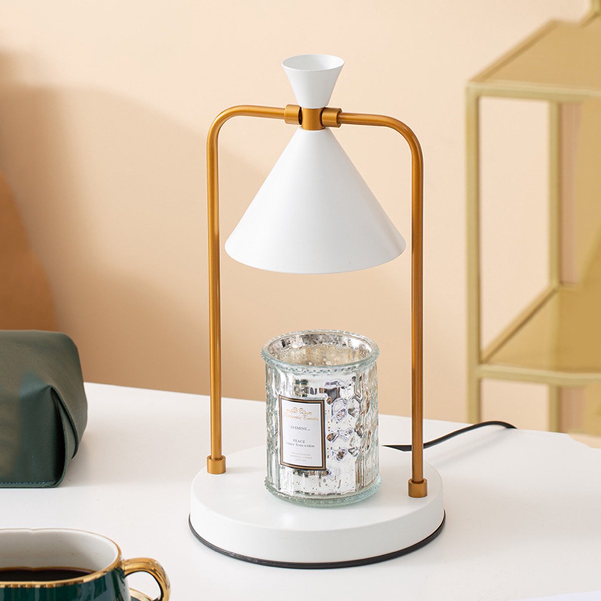 Deluqse Candle Warmer - Kaars Lamp - Goud/Wit