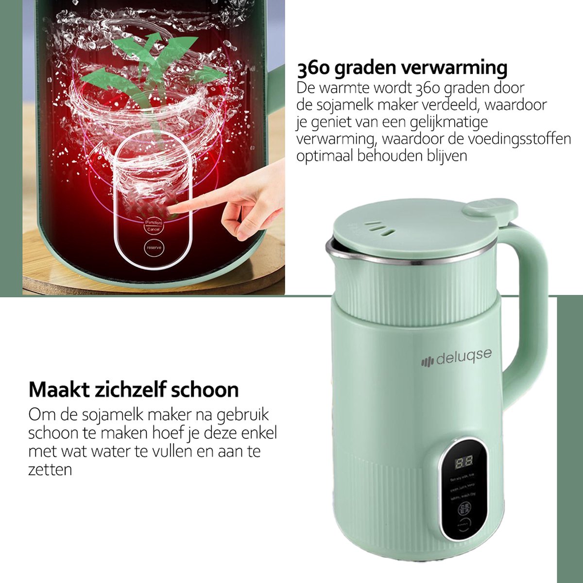 Deluqse Sojamelk Maker - Groen - 600ml