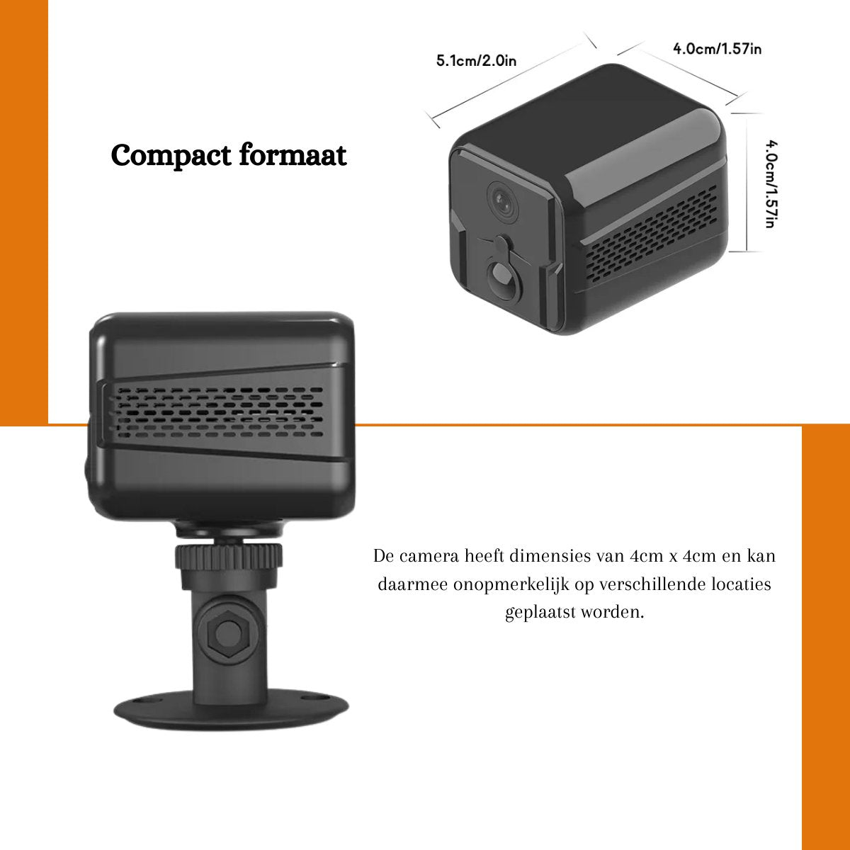 Deluqse Spy Camera met Wifi met App - Vierkant