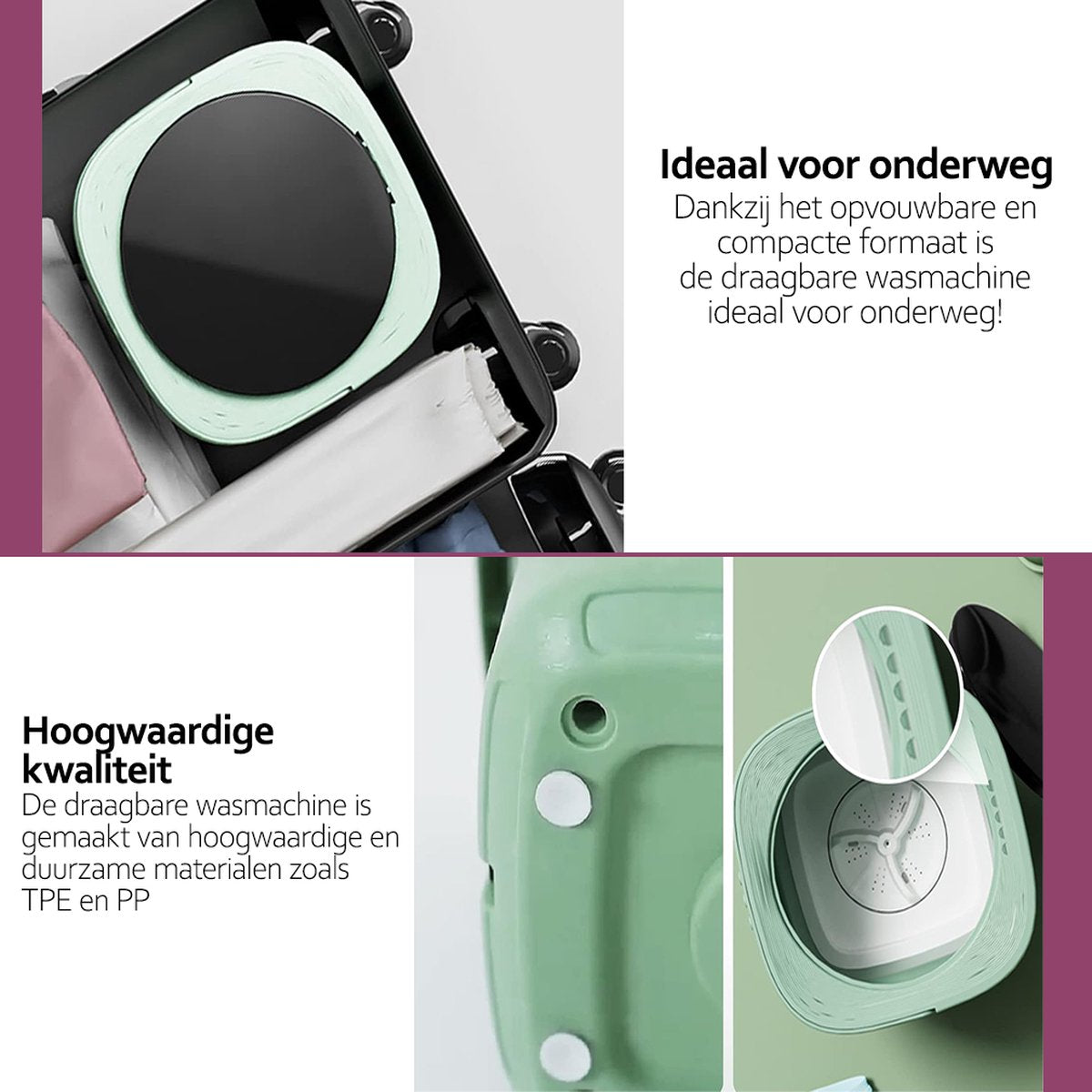 Deluqse Opvouwbare Wasmachine - Groen