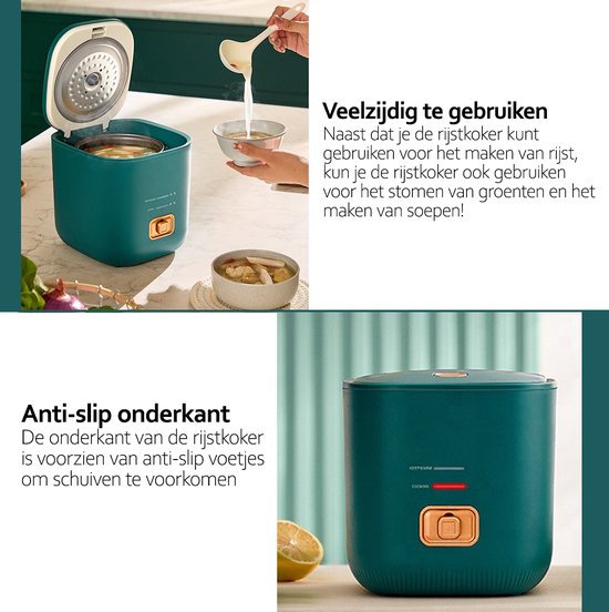 Deluqse Mini Rijstkoker - 1200ML - Groen