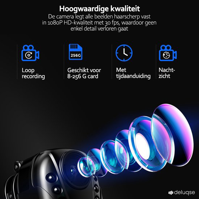 Deluqse Bodycam - Infrarood - FullHD - 125º Lens