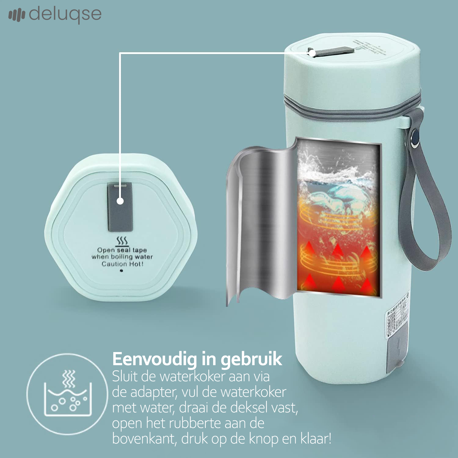 Deluqse Draagbare Waterkoker - Wit - 350ml